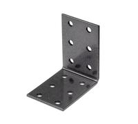 Alberts 823016 DURAVIS® Équerre multi-trous | en noir diamant, à couche duplex | taille 60 x 60 x 40 mm | kit de 50