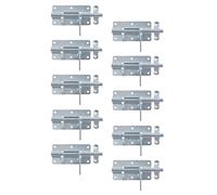 Alberts 824068 Lot de 10 loquets de serrure à boulon | Avec boucle fixée | Galvanisé bleu | Plaque de 100 mm