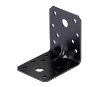Alberts 824860 Équerre renforcée avec nervure - galvanisée - noire - plastifiée - 70 x 70 x 55 mm | kit de 50