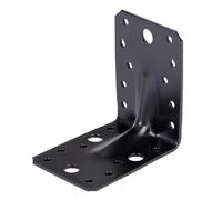 Alberts 824884 Équerre renforcée avec nervure - galvanisée - noire - plastifiée - 90 x 90 x 65 mm | kit de 25