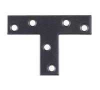 Alberts 824952 Platine d'assemblage - forme T - galvanisée - noire - plastifiée - 70 x 50 x 16 mm | kit de 50