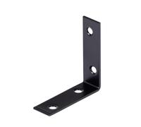 Alberts 825072 Equerre de chaise - galvanisée - anodisée noire - plastifiée - 50 x 50 x 15 mm | kit de 100