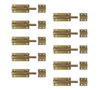 Alberts 835613 Lot de 10 verrous à boulon avec poignée à bouton | Galvanisé | passivé par couche épaisse | Boucle fixée | 70 x 110 mm | Lot de 10