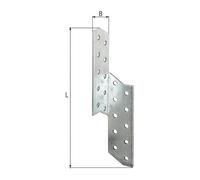Alberts 838195 Lot de 100 ancrages pour chevrons - Gauche et droite - Galvanisé par sendzimir - 32 x 32 x 170 mm