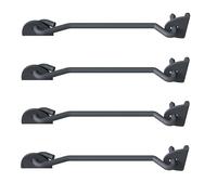 Alberts 839161 Crochet tempête | avec plaques angulaires ou œillets sur plaques | Ovado | gris graphite | longueur 233 mm | Ø crochet 8 mm | kit de 4