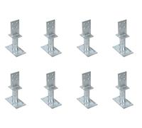 Alberts 839798 T- Pfostenträger m.Steg Support de Poteau en T avec chevalet, argenté