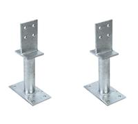 Alberts 839804 T- Pfostenträger m.Steg Support de Poteau en T avec chevalet, argenté