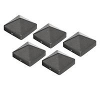 Alberts 839918 Capuchon de poteau pour poteaux en bois | forme haute | fonte d'aluminium | en anthracite métallique | 70 x 70 mm | kit de 5