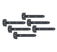 Alberts 840655 Croix de suspension | Ovado | avec tige rivetée | plastifiée gris graphite | penture 242 x 34 mm | charnière 90 x 45 mm | kit de 6