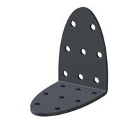 Alberts 841072 Equerre de plaque perforée | Ovado | gris graphite plastifié | 60 x 60 x 40 mm | kit de 12