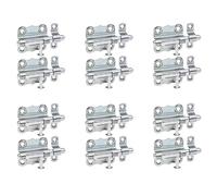 Alberts 841638 Targette | avec poignée bouton et sans ressort | électro-galvanisé, passivé à couche épaisse | platine 39 x 38 mm | boulon Ø 8 mm | kit de 12