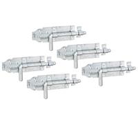 Alberts 841812 Lot de 5 loquets à boulon avec poignée ronde et boucle fixée Galvanisé à chaud Plaque 180 x 70 mm Boulon 16 mm Longueur totale 230 mm