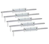 Alberts 841867 Lot de 5 loquets de serrure à boulon | Avec boucle fixée | Galvanisé | Passivé à couche épaisse | Plaque 160 x 52 mm | Boulon 18 x 400 mm