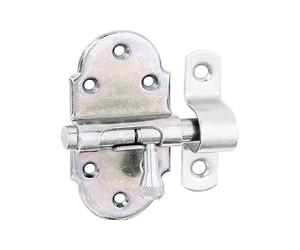 Alberts 842475 Targette | avec bouton en laiton | électro-galvanisé, passivé à couche épaisse | platine 40 x 75 mm | boulon Ø 9 mm | kit de 10