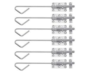 Alberts 842611 Lot de 6 loquets de serrure à boulon | Avec boucle fixée | Galvanisé | Passivé à couche épaisse | Plaque 100 x 60 mm | Boulon 16 x 400 mm