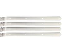 Alberts 845971 Paumelle de volet | en différentes versions | acier inoxydable | rouleau Ø16 mm | taille 704 x 45 mm | kit de 4