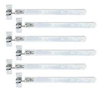 Alberts 846022 Penture | droite, bout arrondi, réglable de 30 mm | électro-galvanisé, passivé à couche épaisse | 460 x 40 mm | kit de 6