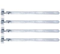 Alberts 846039 Penture | droite, bout arrondi, réglable de 30 mm | électro-galvanisé, passivé à couche épaisse | 660 x 40 mm | kit de 4