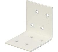 Alberts 846466 Équerre d'assemblage | galvanisée, plastifiée, en blanc | 40 x 40 x 40 mm | kit de 50