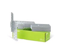 Alberts 846916 Équerre renvoyée | utilisable à droite | galvanisée Sendzimir | 32 x 32 x 210 mm | kit de 25