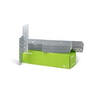 Alberts 846923 Équerre renvoyée | utilisable à gauche | galvanisée Sendzimir | 32 x 32 x 210 mm | kit de 25