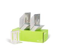 Alberts 847609 Équerre réglable | avec trou oblong | électro-galvanisé, passivé à couche épaisse | 40 x 77 x 65 mm | kit de 25