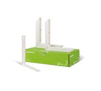 Alberts 847869 Équerre de poutre | étroite | plastifiée, en blanc | 160 x 160 x 20 mm | kit de 10