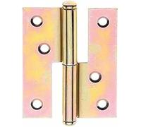 Alberts 847937 Paumelle universelle | utilisable à gauche ou à droite | galvanisée, en jaune | 80 x 65 mm | kit de 20