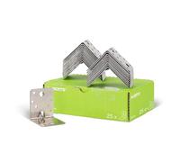 Alberts 848217 Équerre d'assemblage renforcée avec nervure | acier inoxydable | 70 x 70 x 55 mm | kit de 25