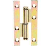 Alberts 849719 Paumelle universelle | utilisable à gauche ou à droite | galvanisée, en jaune | 94 x 45 mm | kit de 10