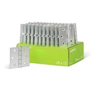 Alberts 851521 Charnière | carrée | galvanisée, en jaune | 76 x 76 mm | kit de 25