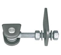 Alberts 852344 Paumelle de porte | pour ouverture à 180° | version courte | vis et écrous galvanisés à chaud, boulons et goupille en acier inoxydable | filetage M12 | kit de 10