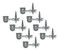 Alberts 852351 Penture de portail | pour ouverture à 180° | modèle court | vis et écrous galvanisés à chaud, boulons et goupilles fendues en acier inoxydable | filetage M16 | kit de 8