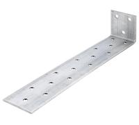 Alberts 855727 Ancrage en acier plat pour béton | galvanisé sendzimir | 205 x 40 x 40 mm | kit de 10