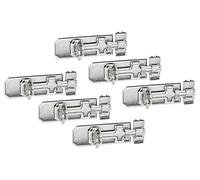 Alberts 858391 Verrou de sécurité porte-cadenas | avec poignée plate et boucle serrée | acier inoxydable | platine de 100 x 40 mm | kit de 6