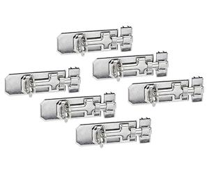 Alberts 858391 Verrou de sécurité porte-cadenas | avec poignée plate et boucle serrée | acier inoxydable | platine de 100 x 40 mm | kit de 6