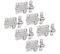 Alberts 858414 Targette | avec poignée bouton et sans ressort | acier inoxydable | platine 39 x 38 mm | boulon Ø 8 mm | kit de 6