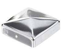 Alberts 858476 Capuchon de poteau pour poteaux en bois | forme plate | acier inoxydable | 90 x 90 mm | kit de 10