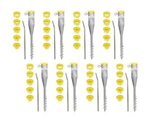 Alberts 862206 Ancre à enfoncer pour tubes | convient à tous les tubes verticaux de Ø 25 à 65 mm | galvanisé à chaud | longueur 560 mm | kit de 8
