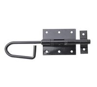 Alberts 863296 Verrou de box porte-cadenas | avec boucle serrée | plastifié, en noir | platine 80 x 66 mm | boulon Ø 11,5 x 200 mm | kit de 10