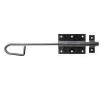 Alberts 863302 Verrou de box porte-cadenas | avec boucle serrée | plastifié, en noir | platine 90 x 67 mm | boulon Ø 13,5 x 300 mm | kit de 10