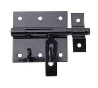 Alberts 863395 Verrou de box porte-cadenas | avec boucle serrée | plastifié, en noir | platine 70 x 67 mm | boulon Ø 9,5 mm | longueur totale 100 mm | kit de 10