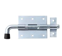 Alberts 863500 Verrou de box | avec poignée ronde et boucle serrée | galvanisé, en bleu | platine 80 x 66 mm | boulon Ø 11,5 mm | longueur totale 143 mm | kit de 10