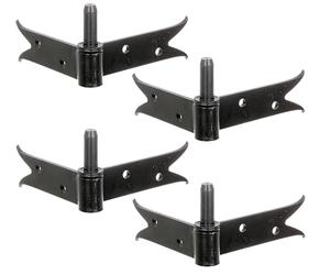 Alberts 863838 Gond d'angle | à visser | en noir | cote axe Ø 14 mm | platine 140 x 120 mm | kit de 4