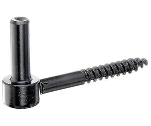 Alberts 863876 Gond à visser | crochet en J, avec filetage coupé | laque noire pour immersion | cote axe Ø12 mm | longueur 105 mm | kit de 10
