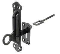 Alberts 864187 Arrêt de volet | avec platine de fixation | en noir | 150 x 38 mm | kit de 10