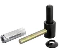 Alberts 864453 Gond à visser | avec filetage métrique | laque noire pour immersion | cote axe Ø16 mm | 65 x 33 mm | kit de 10