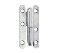 Alberts 865382 Paumelle universelle type Paris | utilisable à gauche ou à droite | galvanisée, en jaune | 80 x 40 mm | kit de 12