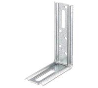 Alberts 866259 Équerre réglable | angle de 90°, emboutie, avec trou oblong | galvanisée Sendzimir | 70 x 100 x 30 mm | kit de 50