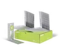 Alberts 867560 Équerre d'assemblage renforcée avec nervure | galvanisée Sendzimir | 150 x 150 x 65 mm | kit de 25